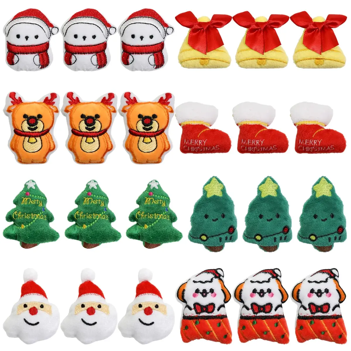 RLXGCZ 24 Pcs Christmas Mini Plushies Toys Set | Soft Mini Stuffed Animals for Desktop Decor & DIY Crafts - main product image