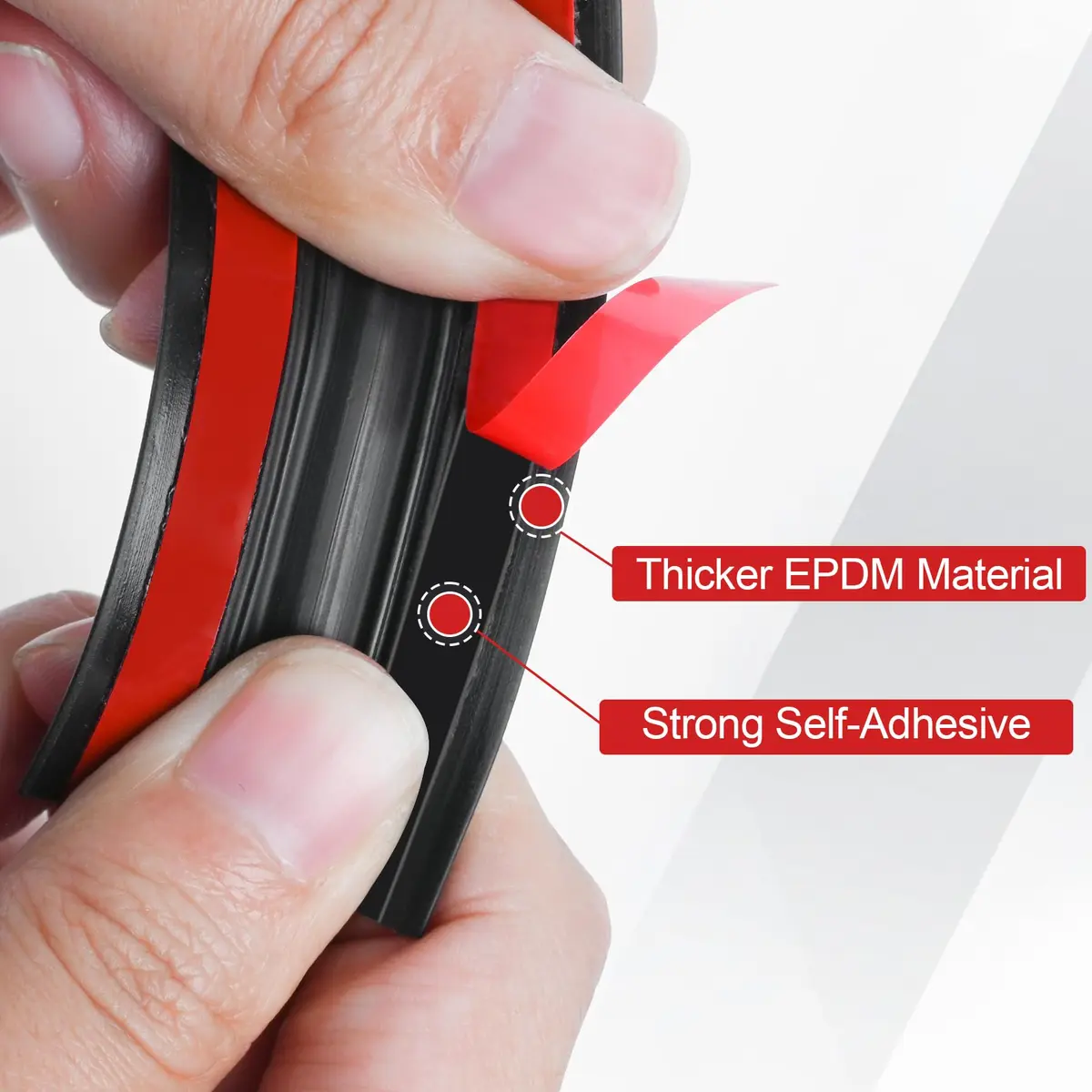 ToLanbbt Black EPDM Rubber Edge Trim 6.4mm (1/4") x 20ft | Self-Adhesive U Channel Seal for Cars & Metal Edges - view 3