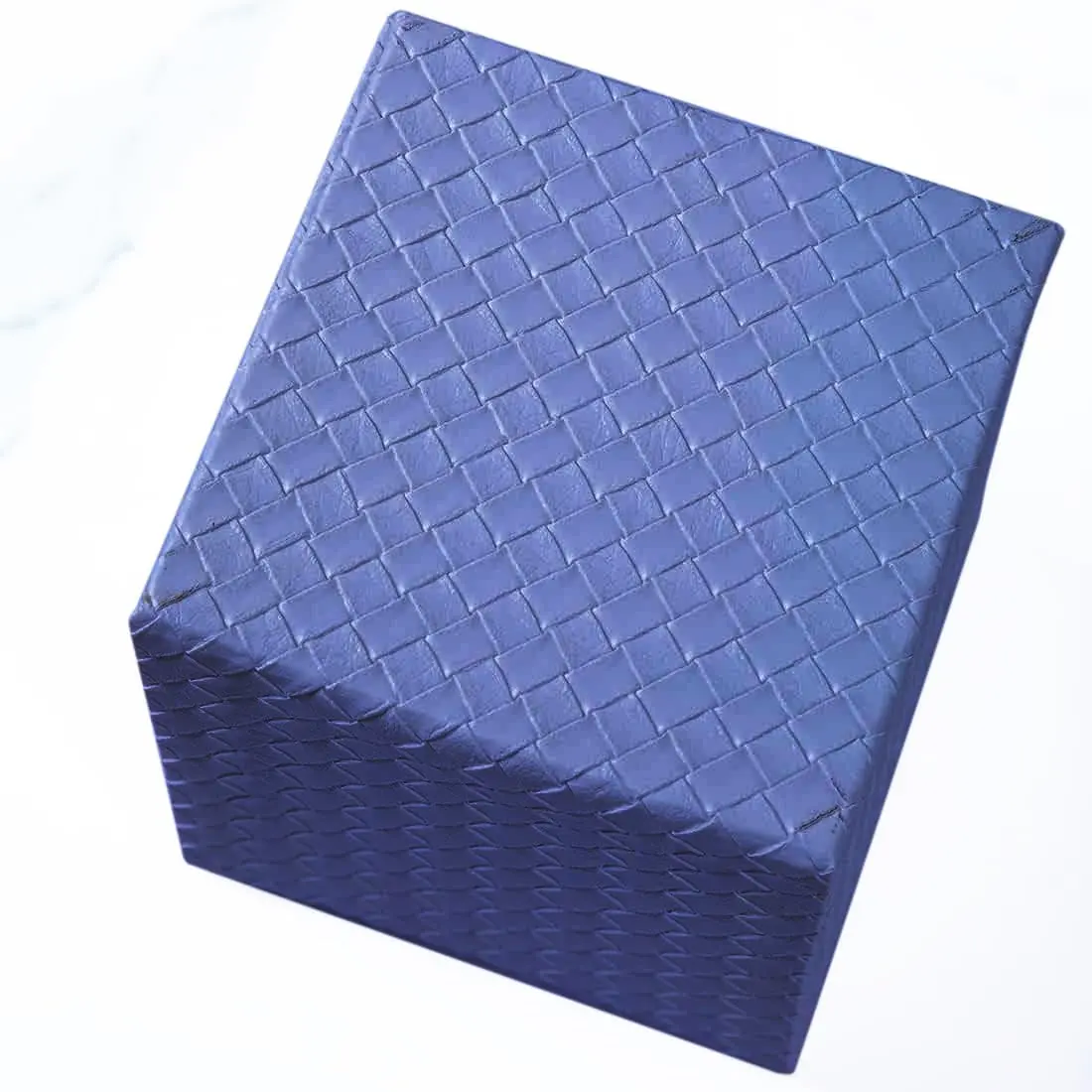 SUNYUROU Blue Square Tissue Box Cover | Modern PU Fabric & Wood Holder for Bathroom Countertop - view 10