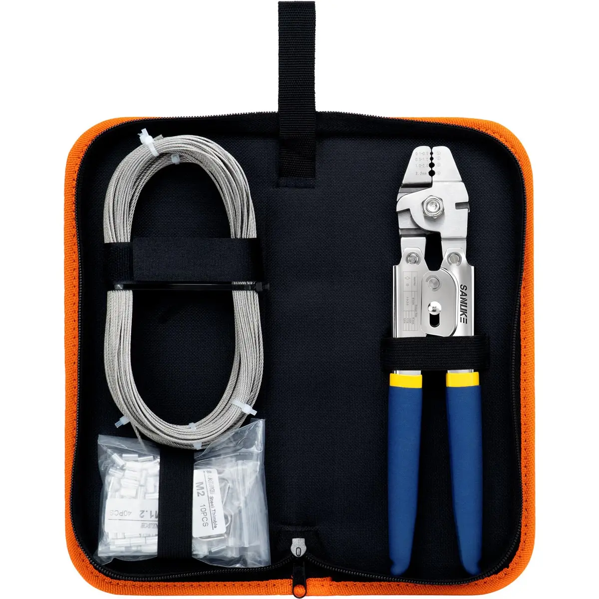 Sanuke Wire Rope Crimping Tool Kit with 150Pcs Crimp Sleeves & 10 Thimbles | Heavy Duty Stainless Steel Swager - view 9