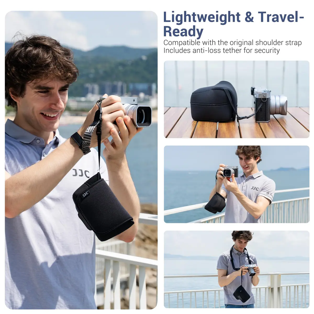 JJC Soft Neoprene Camera Case Pouch for Fujifilm GFX100RF with Original Lens Hood | Water-Resistant Protective Storage - view 3