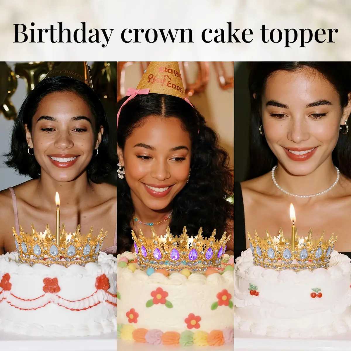 Onedor Queen Crown Tiara for Women, 4.9 inch Diameter | Sparkling Rhinestone Birthday Crown - view 5