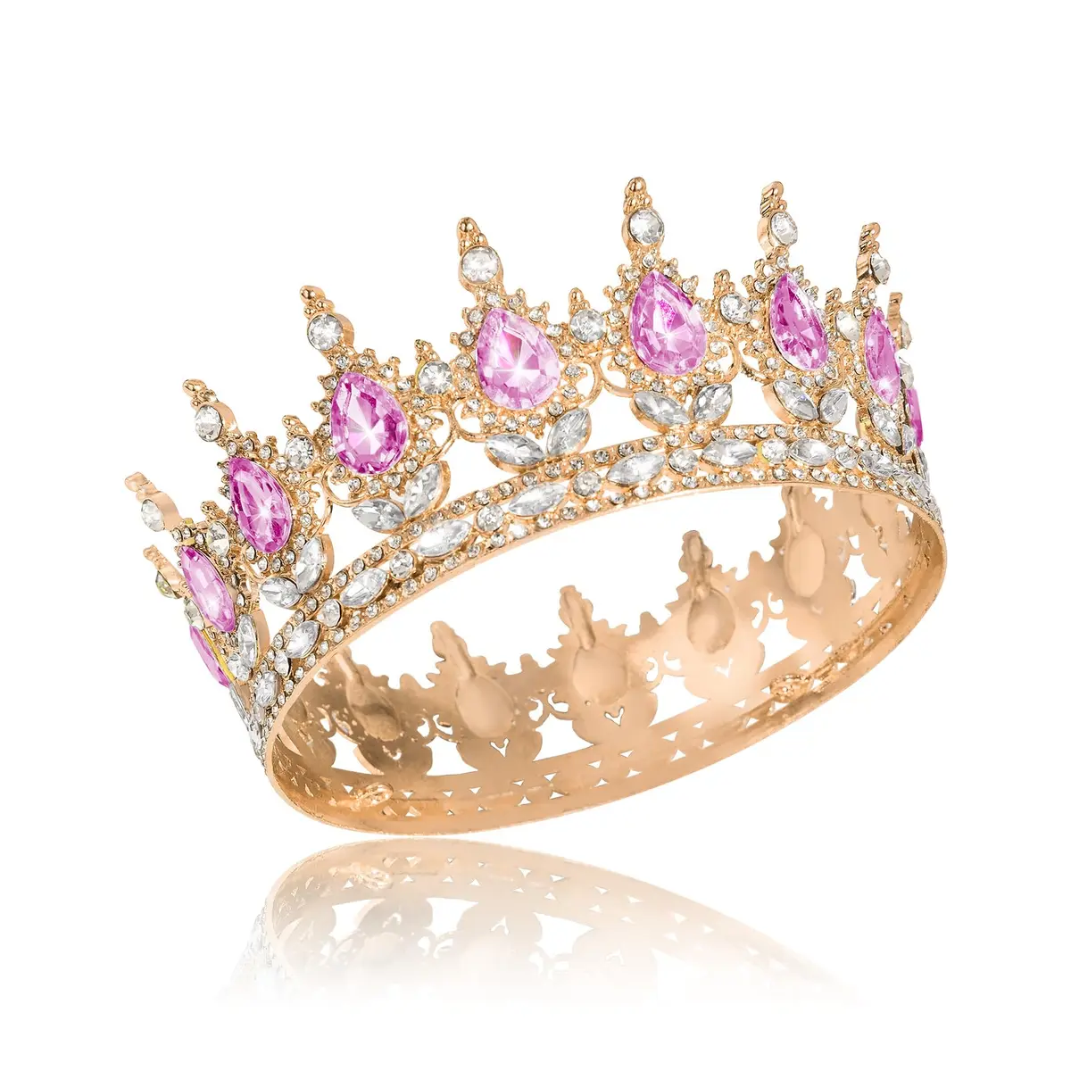 Onedor Queen Crown Tiara for Women, 4.9 inch Diameter | Sparkling Rhinestone Birthday Crown - view 6
