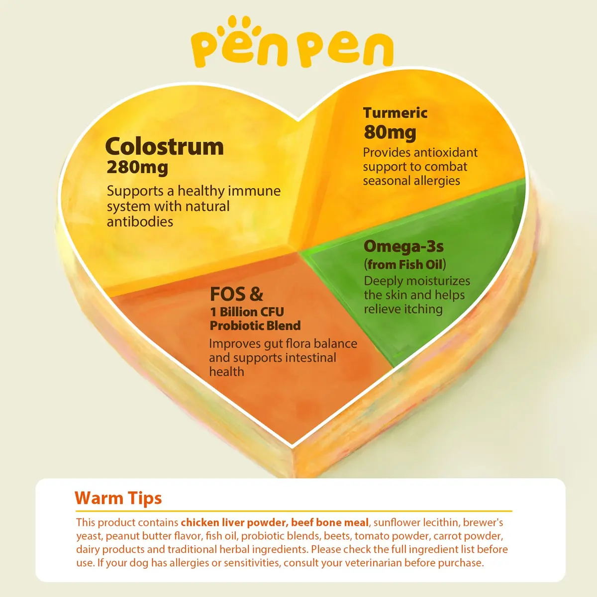 PENPEN Dog Allergy Relief Chews, 180ct | Skin & Immune Support for Dogs - view 3