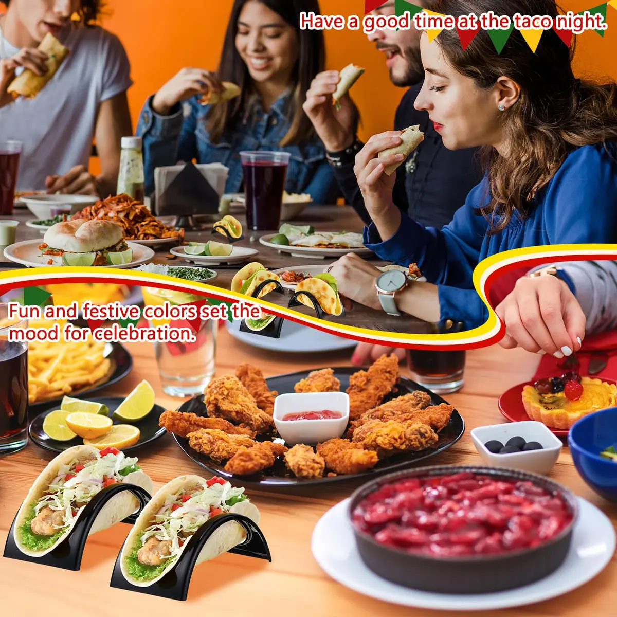 Baderke Black 48 pcs ITEM_STAND | Space-Saving Taco & Sandwich Holder (70-120 chars) - view 5