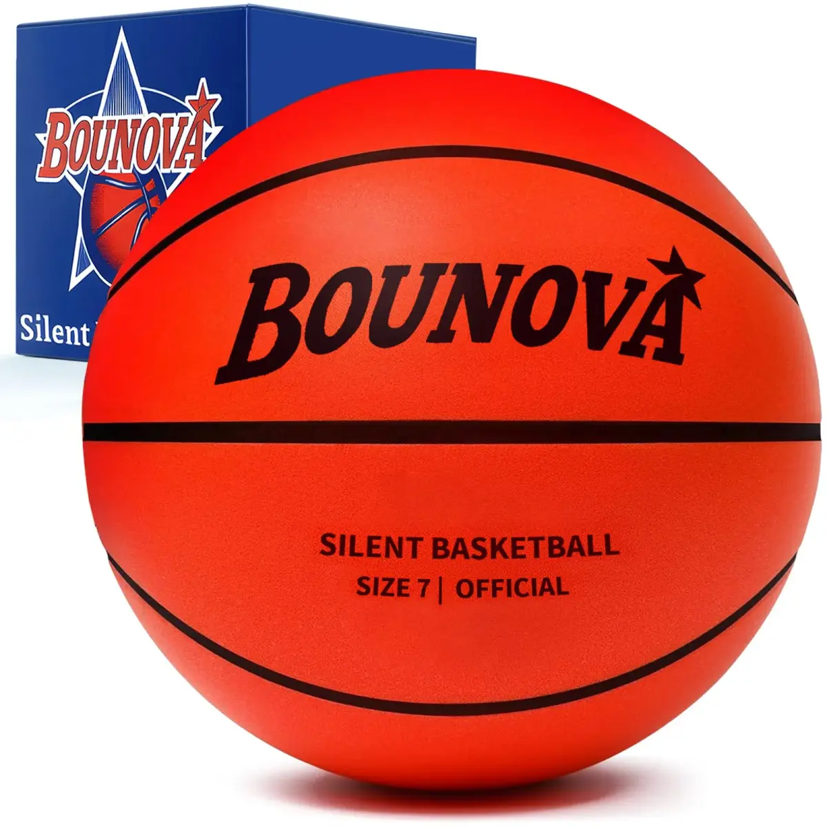 BOUNOVA Silent Basketball Size 7 (29.5") | Official Feel, Indoor Practice Ball - main product image