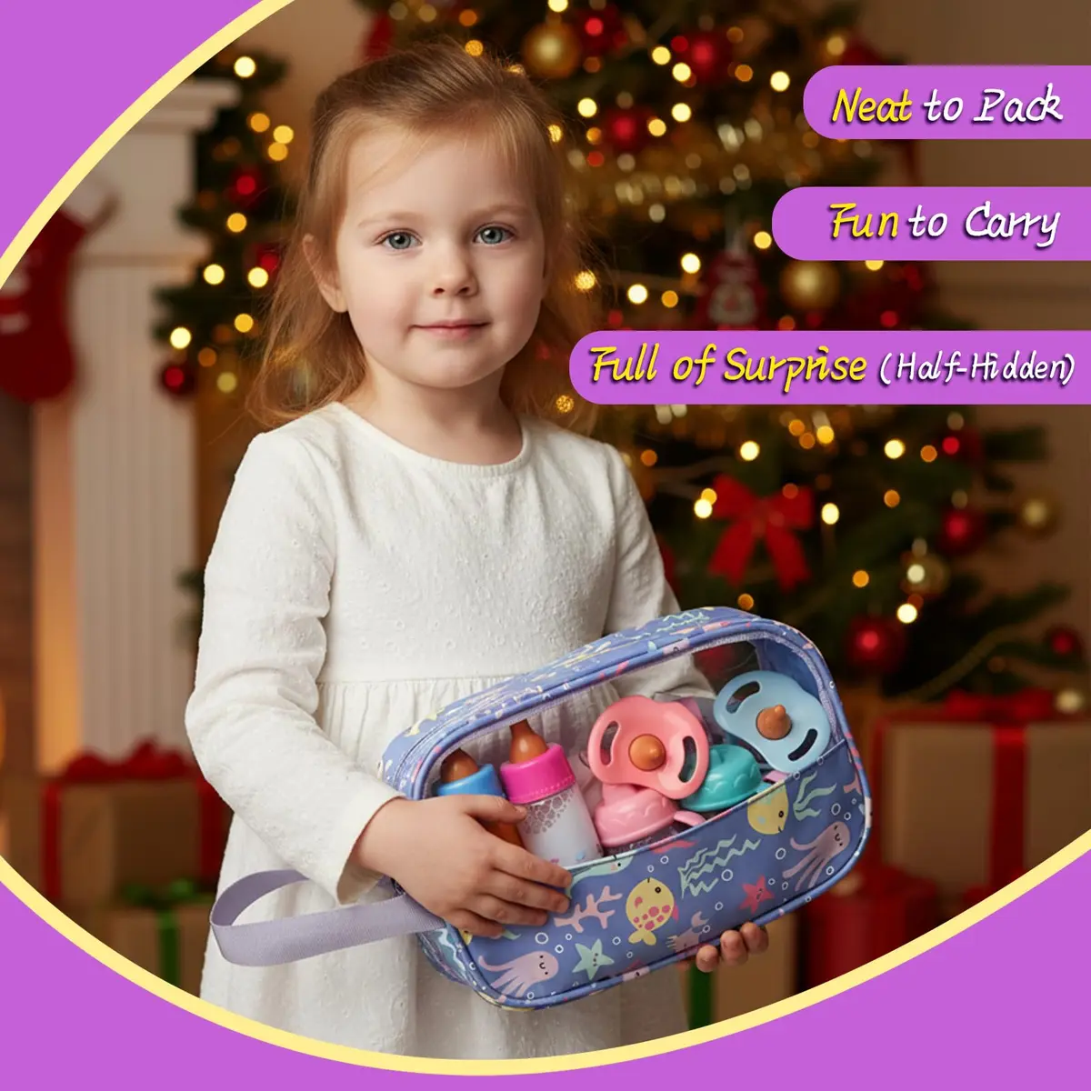 CARANOVO Baby Doll Accessories Set, 6 Pcs Feeding & Caring Kit | Realistic Role Play for 3+ Kids - view 8
