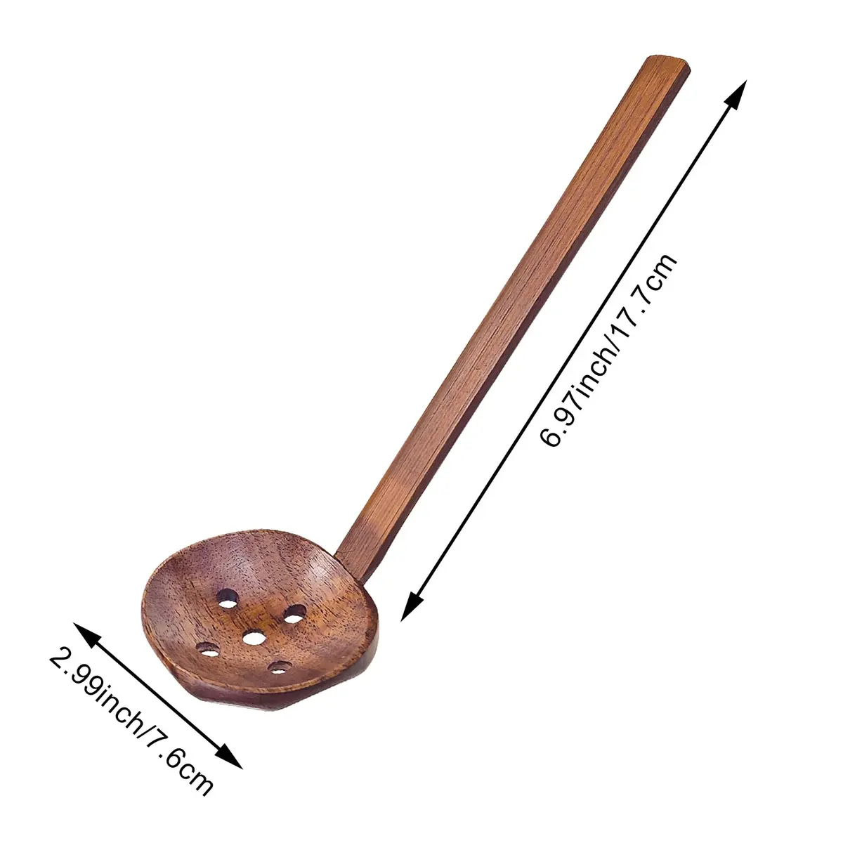 Auswalar Japanese Soup Spoons Wooden Ramen Spoons with Long Handle, 21cm (8.27 in) - Set of 4 - view 2