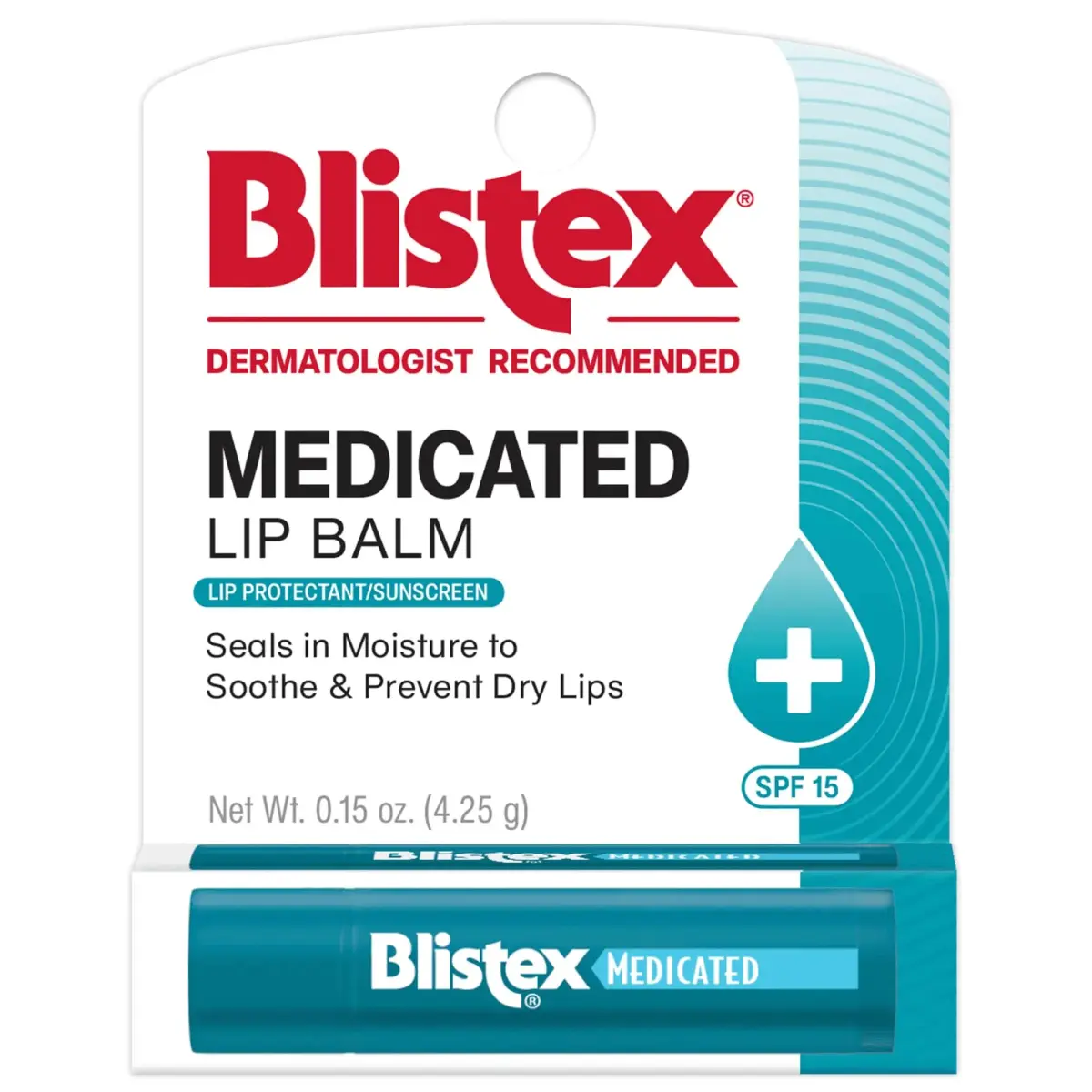 Blistex Medicated Lip Balm SPF 15, 0.15 oz Tubes | 24 Hr Moisture, Pack of 12 - main product image