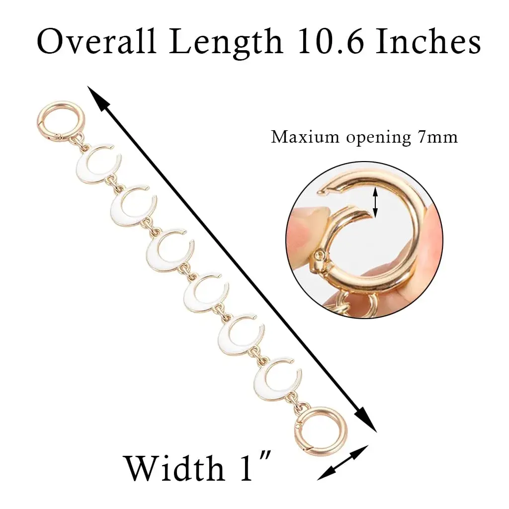 COICOIC Gold Moon Phase Bag Chain Extender & Charm 27cm (10.6") | Designer-Inspired Elegance for Handbags - view 2