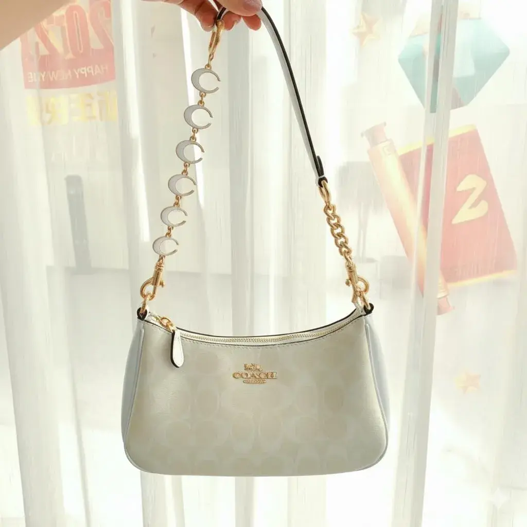 COICOIC Gold Moon Phase Bag Chain Extender & Charm 27cm (10.6") | Designer-Inspired Elegance for Handbags - view 3