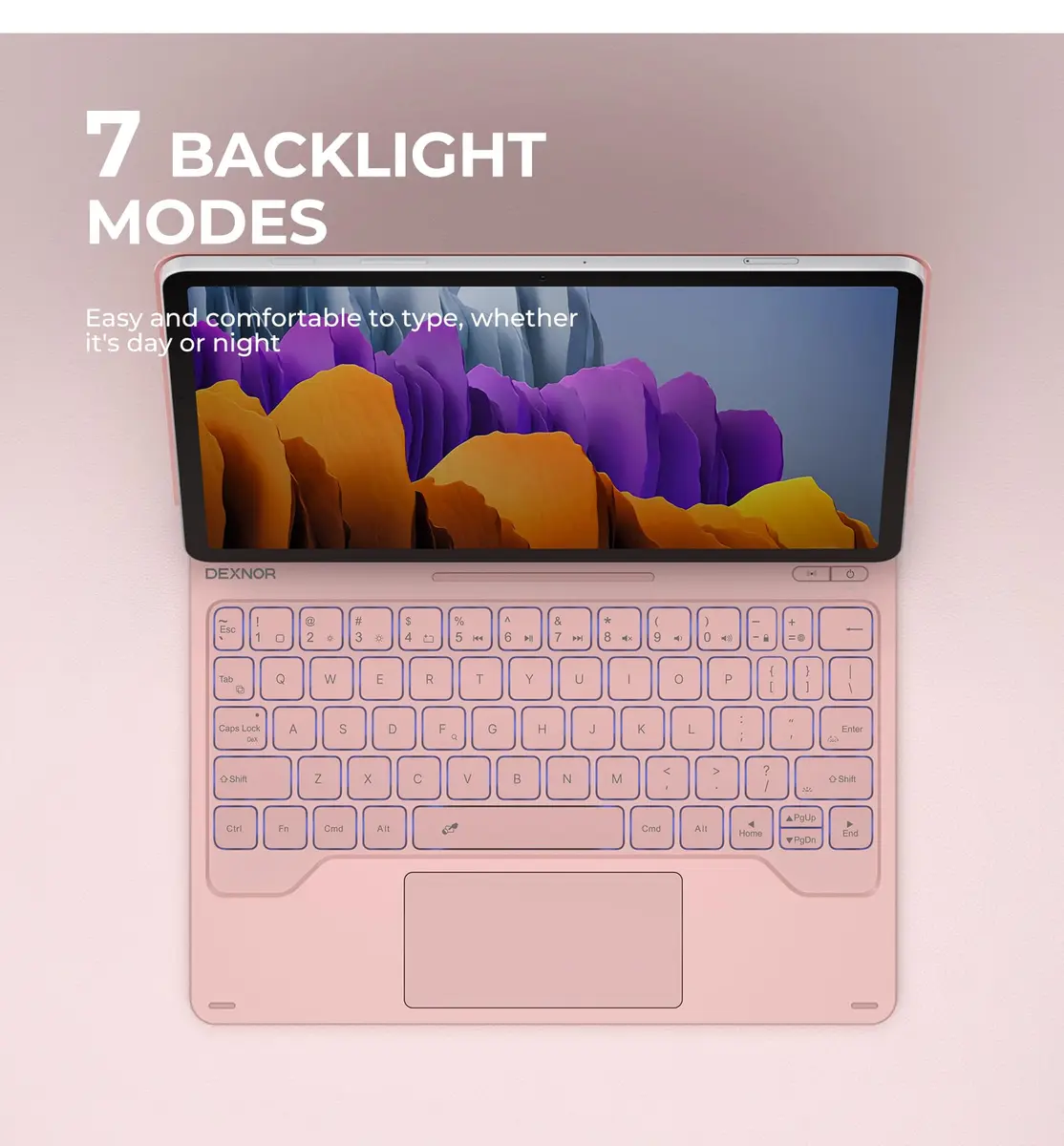 Dexnor Keyboard Case for Samsung Galaxy Tab S10 Lite/S10 FE/S9 FE 10.9"/S9 11" | Magnetic Floating Stand & Multi-Touch Trackpad - view 5