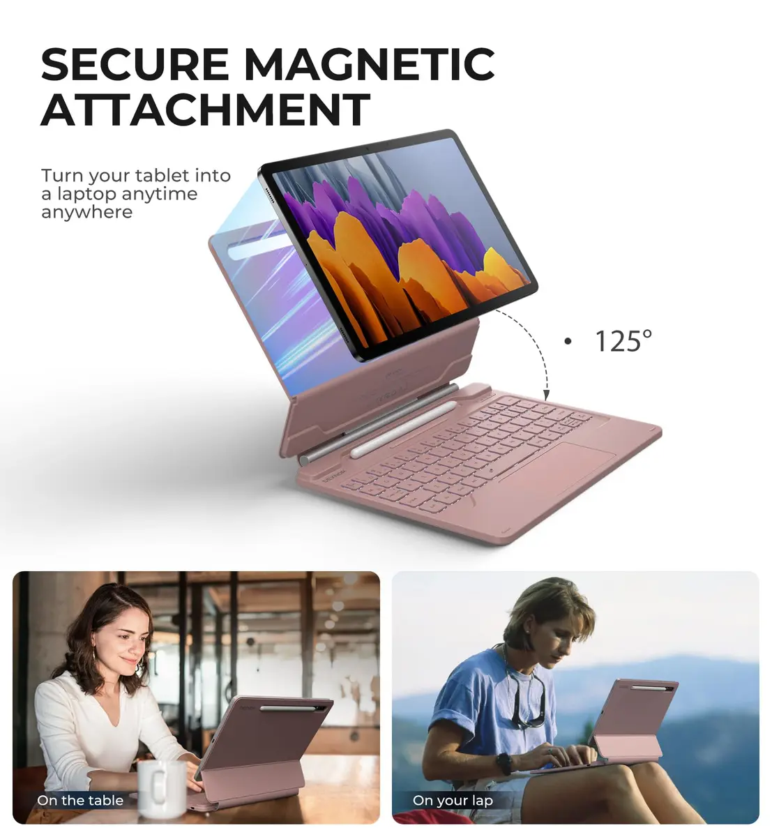 Dexnor Keyboard Case for Samsung Galaxy Tab S10 Lite/S10 FE/S9 FE 10.9"/S9 11" | Magnetic Floating Stand & Multi-Touch Trackpad - view 4