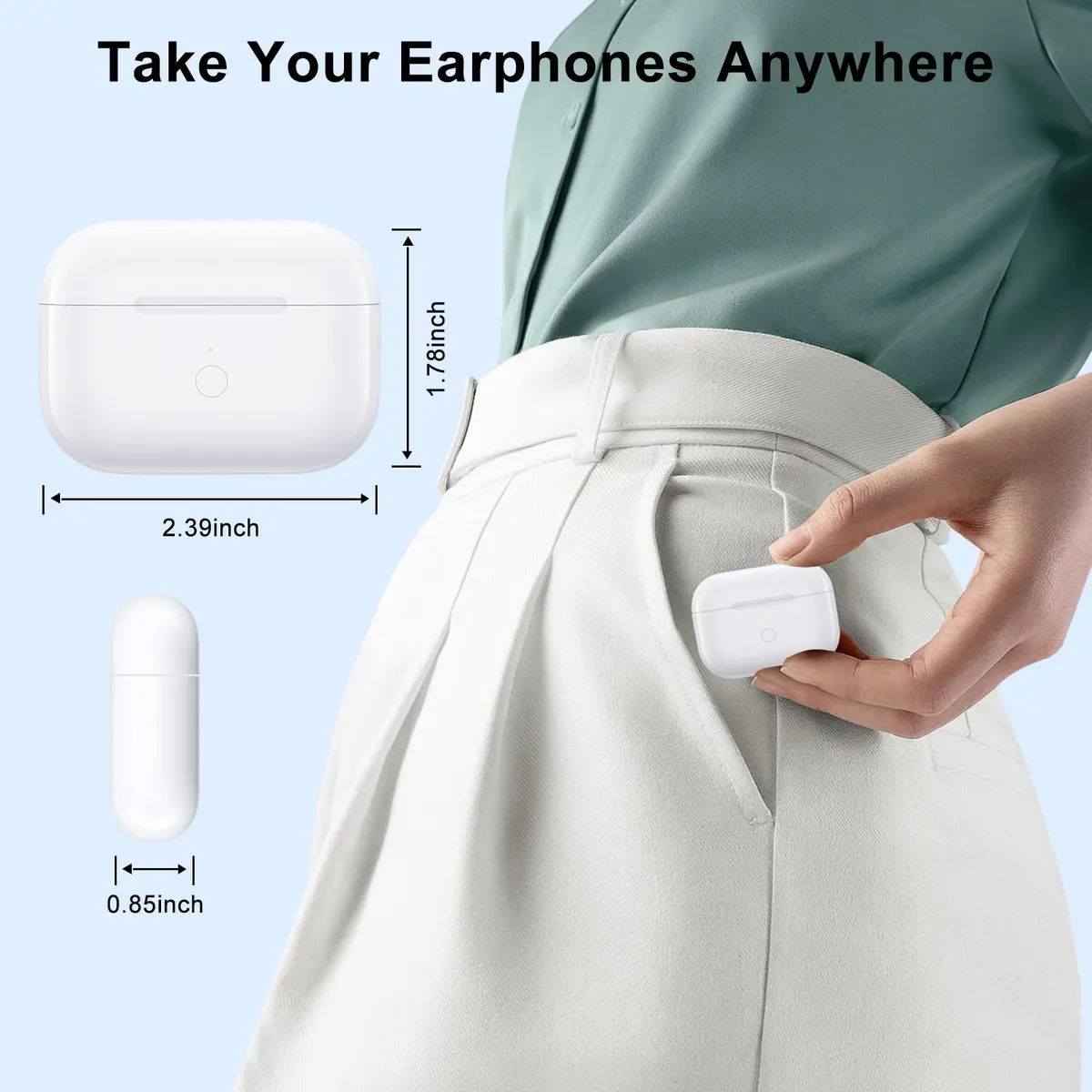 LMQ Wireless Charging Case for AirPods Pro 1st & 2nd Gen | 24 Hours Extended Playtime - view 4