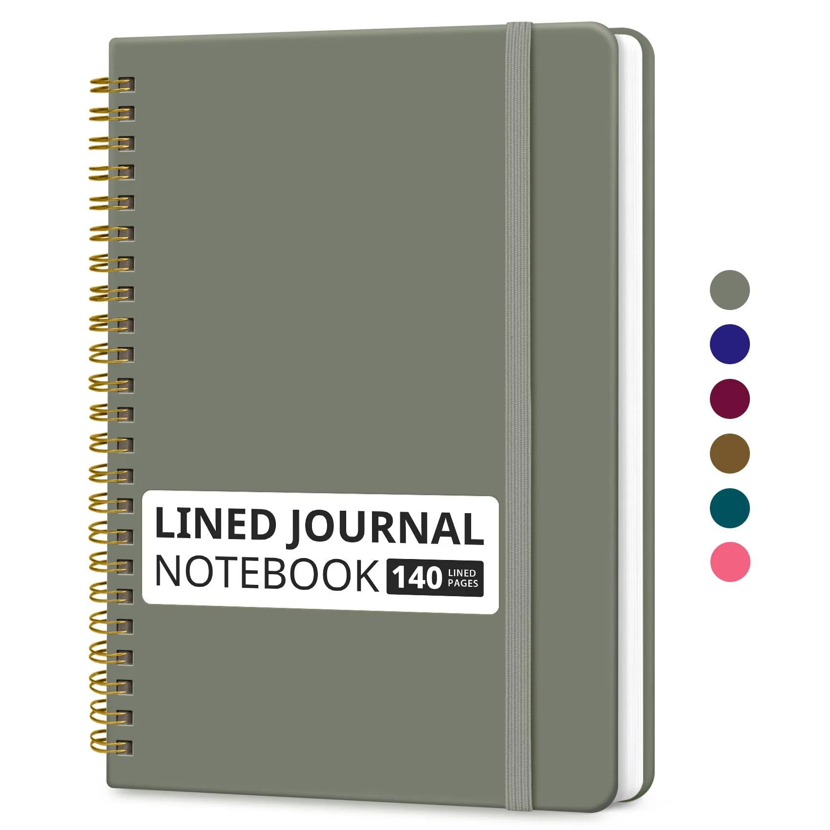 Taja Lined Spiral Journal Notebook A5 (5.7" x 7.9") | Acid-Free Paper for Smooth Ink Flow - main product image