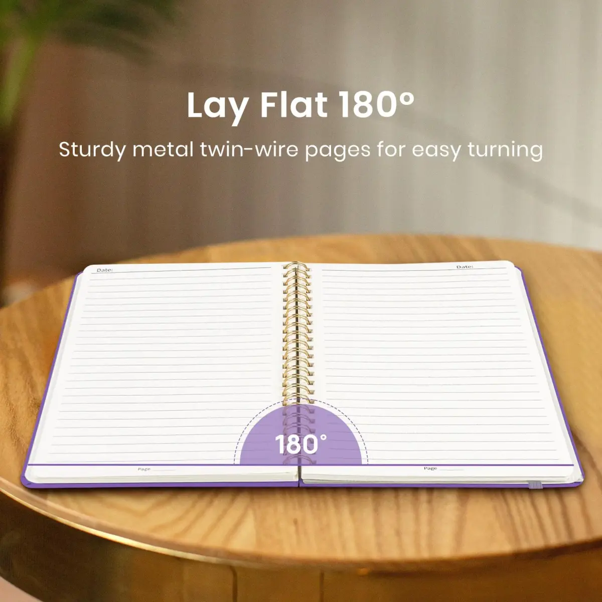 Taja Lined Spiral Journal Notebook A5 (5.7" x 7.9") | College Ruled Hardcover Notebook for Work & Note Taking - view 4