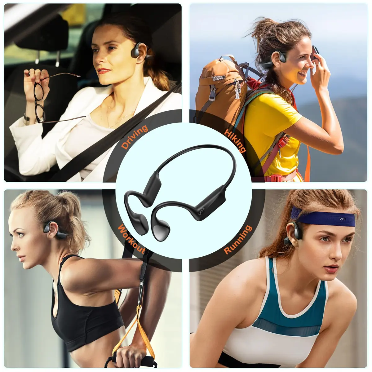 Aamft Bone Conduction Headphones - Bluetooth 6.0 Open Ear Headphones, Comfort Fit Wireless Headphones with Mic, 10hrs Playtime, IPX6 Sweatproof, Lightweight,Premium Loud Sound for Running,Sport,Travel - view 8