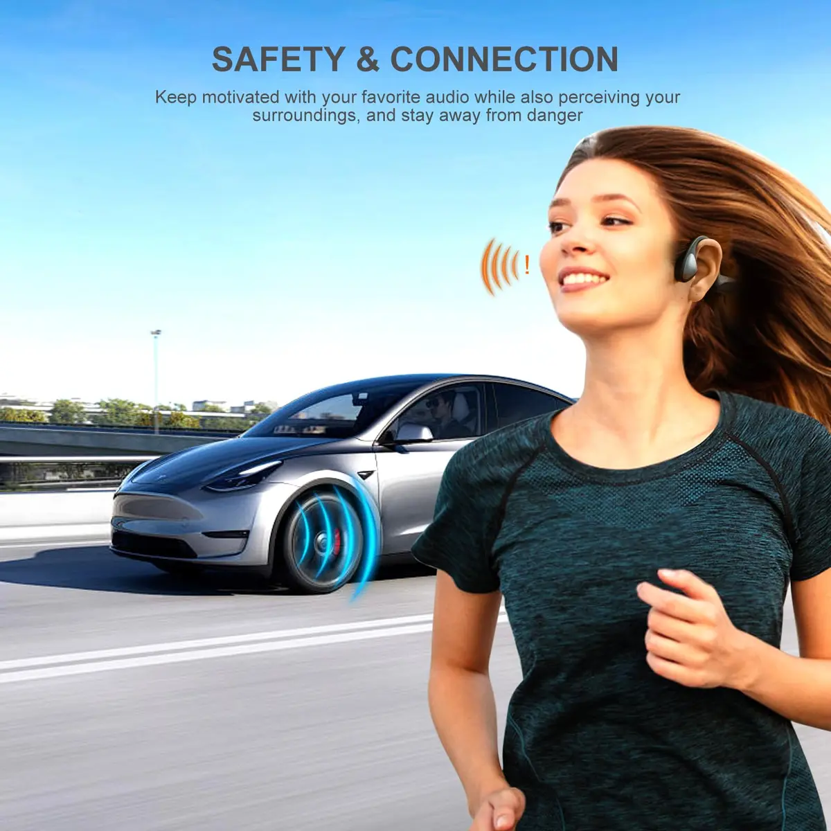 Aamft Bone Conduction Headphones - Bluetooth 6.0 Open Ear Headphones, Comfort Fit Wireless Headphones with Mic, 10hrs Playtime, IPX6 Sweatproof, Lightweight,Premium Loud Sound for Running,Sport,Travel - view 3
