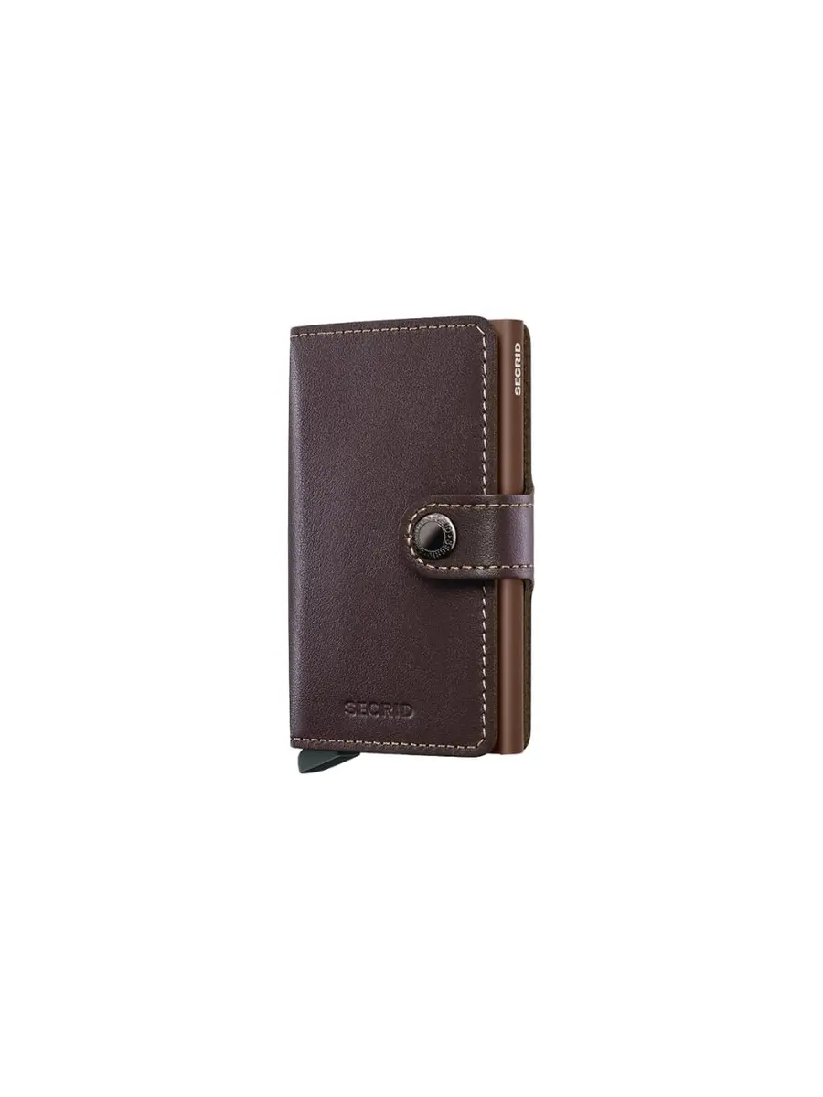 SECRID MiniWallet Original Chocolate Leather RFID Card Case | 6.5cm (2.56in) x 10.2cm (4.02in) x 2.1cm (0.83in) - main product image