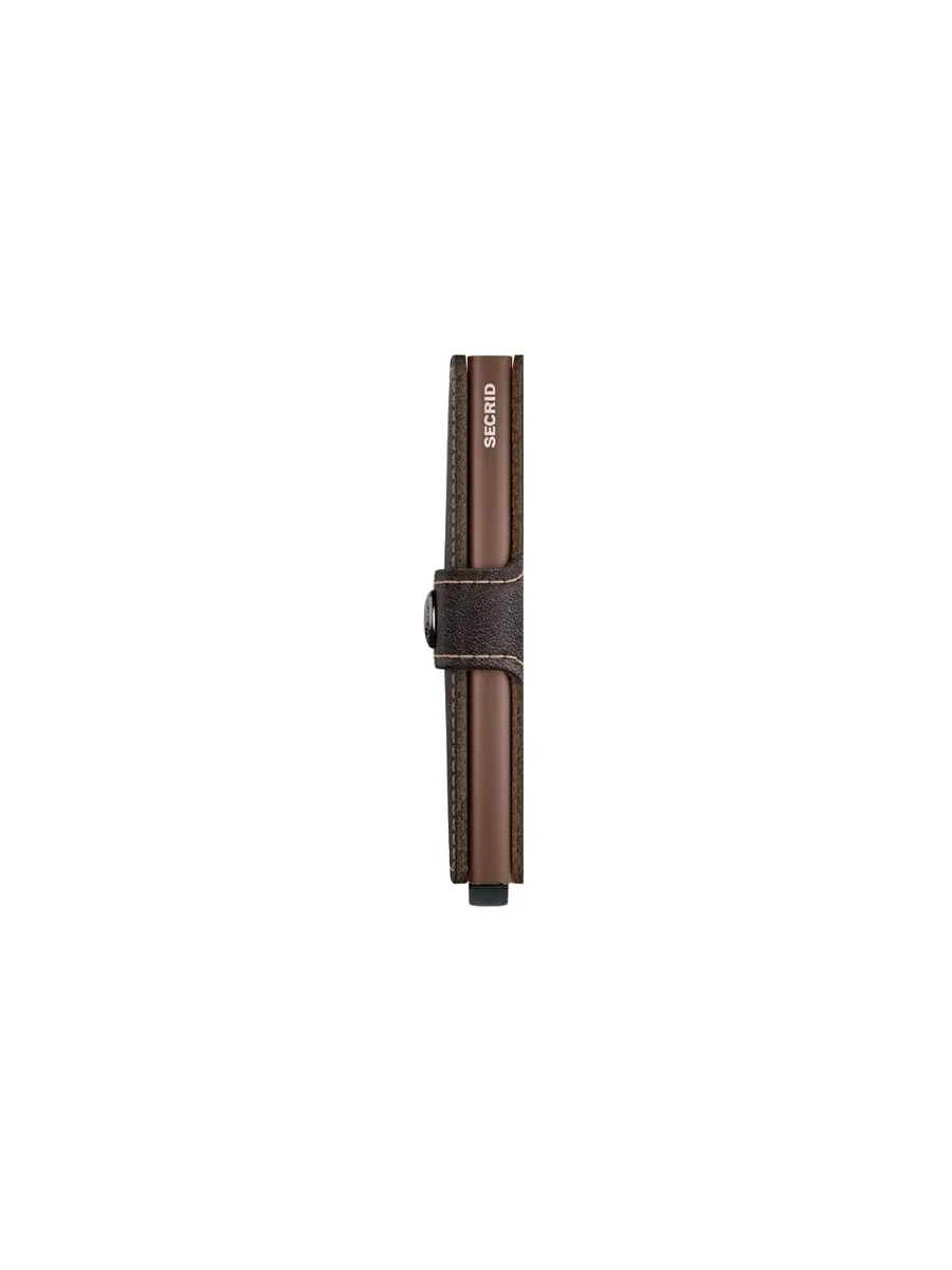 SECRID MiniWallet Original Chocolate Leather RFID Card Case | 6.5cm (2.56in) x 10.2cm (4.02in) x 2.1cm (0.83in) - view 2