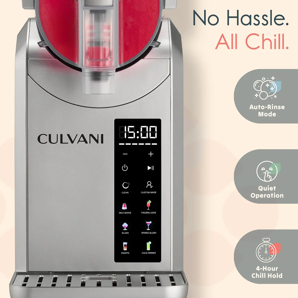 Culvani Chillux Slushie Machine for Home | Self-Cleaning, 6 Preset Modes, 68oz Capacity - view 8