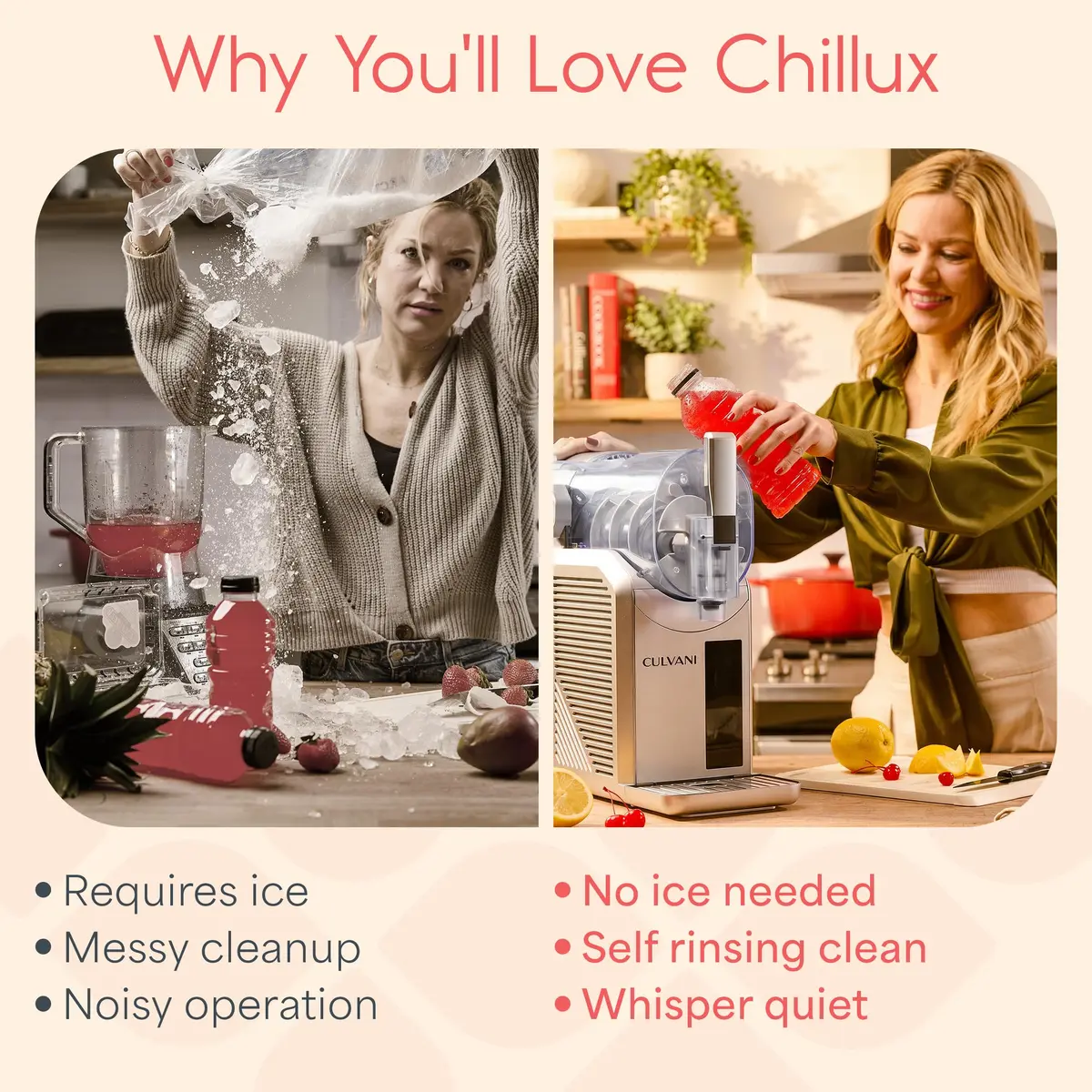Culvani Chillux Slushie Machine for Home | Self-Cleaning, 6 Preset Modes, 68oz Capacity - view 2