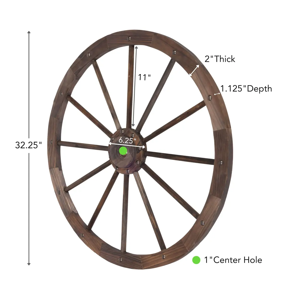 Shine Company 32" Decorative Wagon Wheel Trellis, 2-Pack, Oak | Rustic Outdoor & Indoor Wall Art - view 3