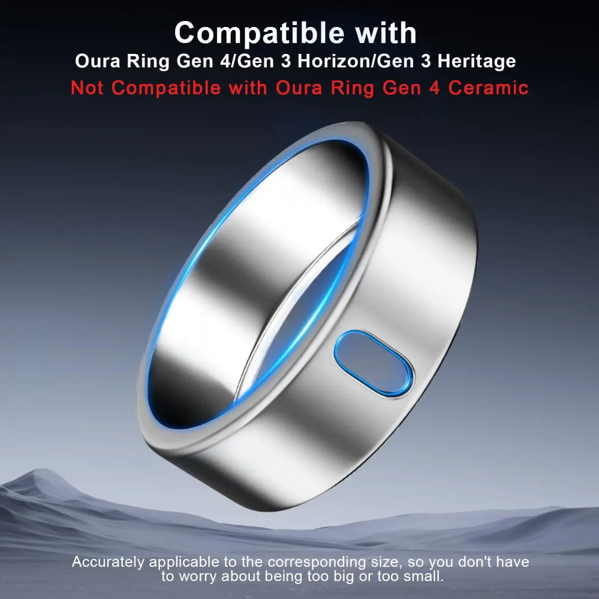 ZOOROO 3 Pack Oura Ring Gen 3/4 Cover Compatible with Charging, Size 8 Silver | TPU Protector for Men Women - view 2