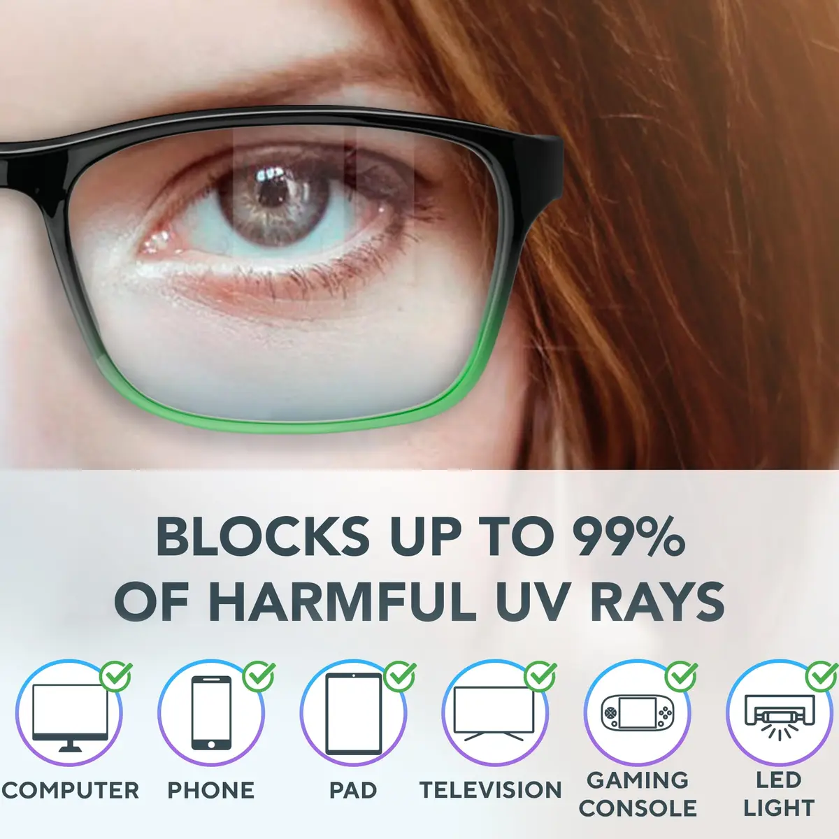 Benicci Blue Light Blocking Glasses for Men & Women | TR90 Plastic Frame, Clear Lenses | Unisex, Lightweight, Includes Case - view 2