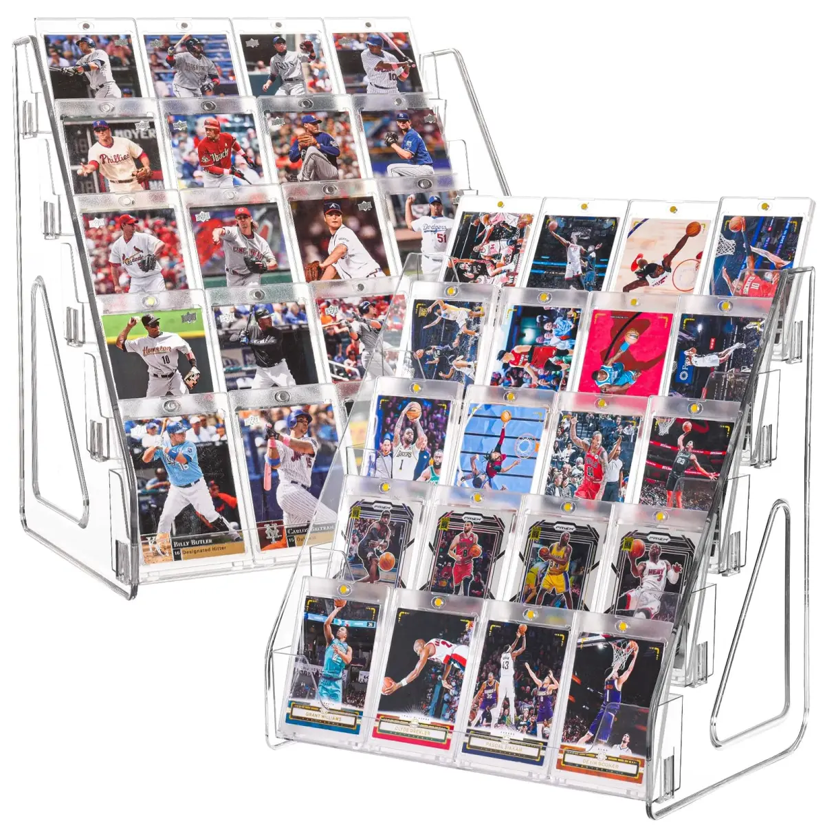 CELSOL Clear Acrylic 5 Tier Card Display Stand 2 Pack | Holds 100 Cards Total (50 per stand) - main product image
