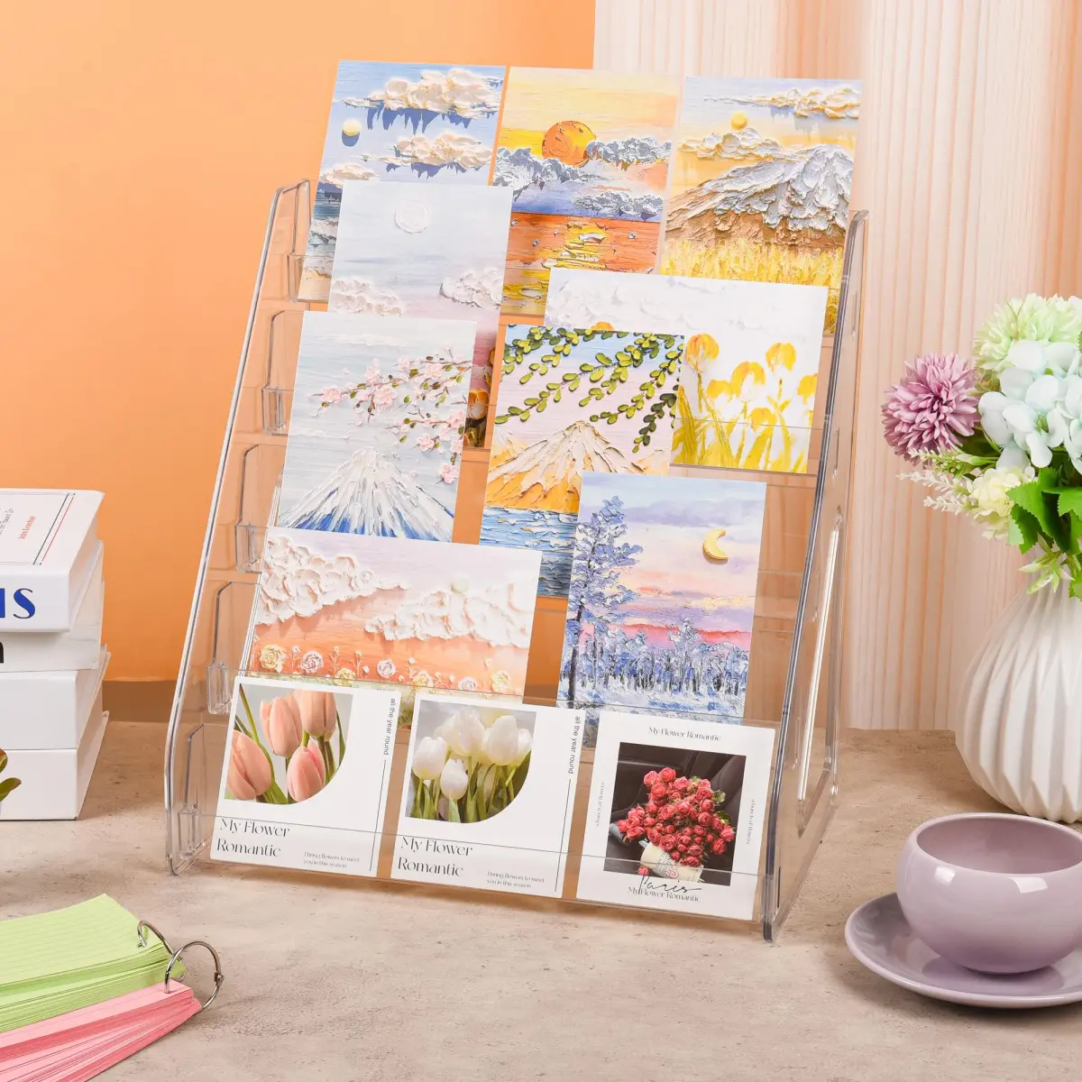 CELSOL Clear Acrylic 5 Tier Card Display Stand 2 Pack | Holds 100 Cards Total (50 per stand) - view 4