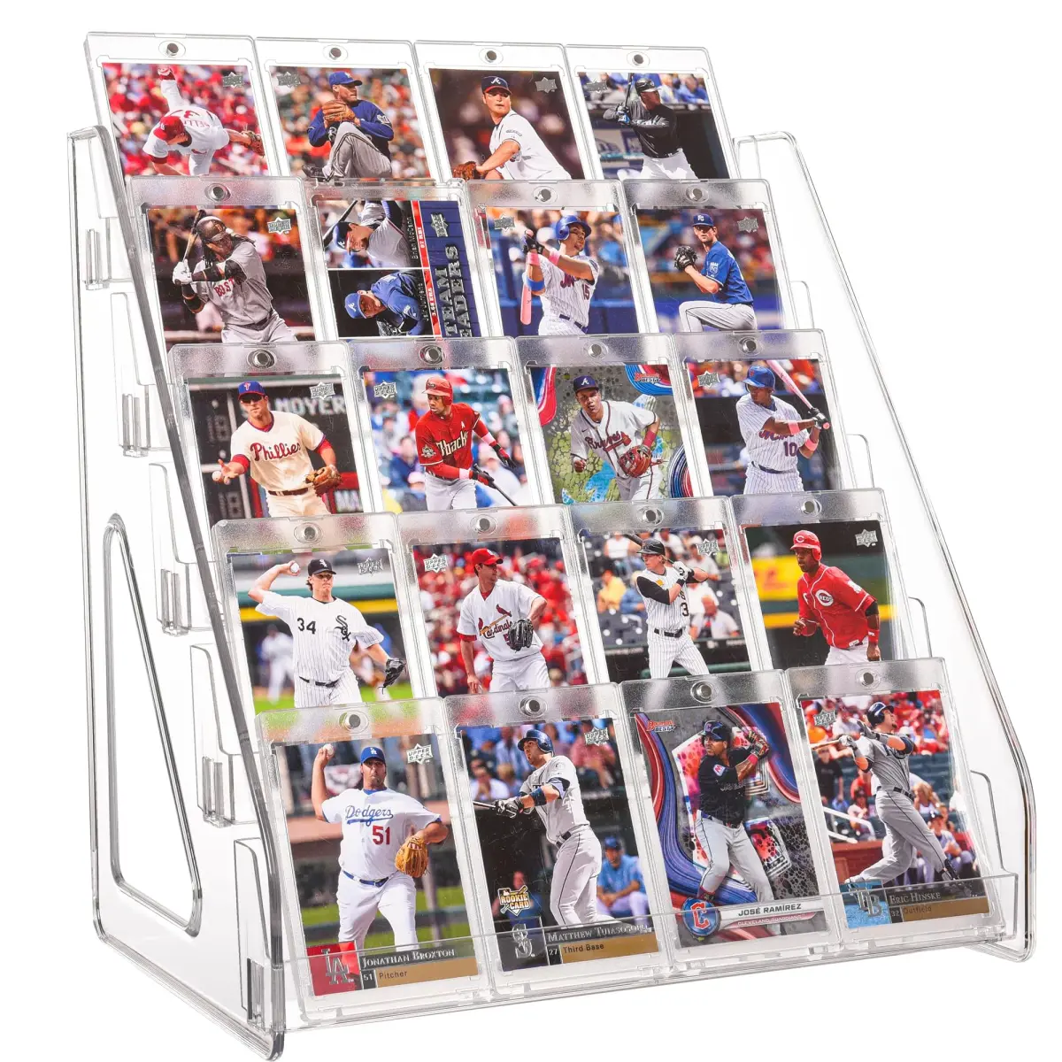 CELSOL Elevated 5 Tier Clear Acrylic Card Display Stand | 35.2 cm (13.1 in) Height, 23.8 cm (12.6 in) Width - main product image