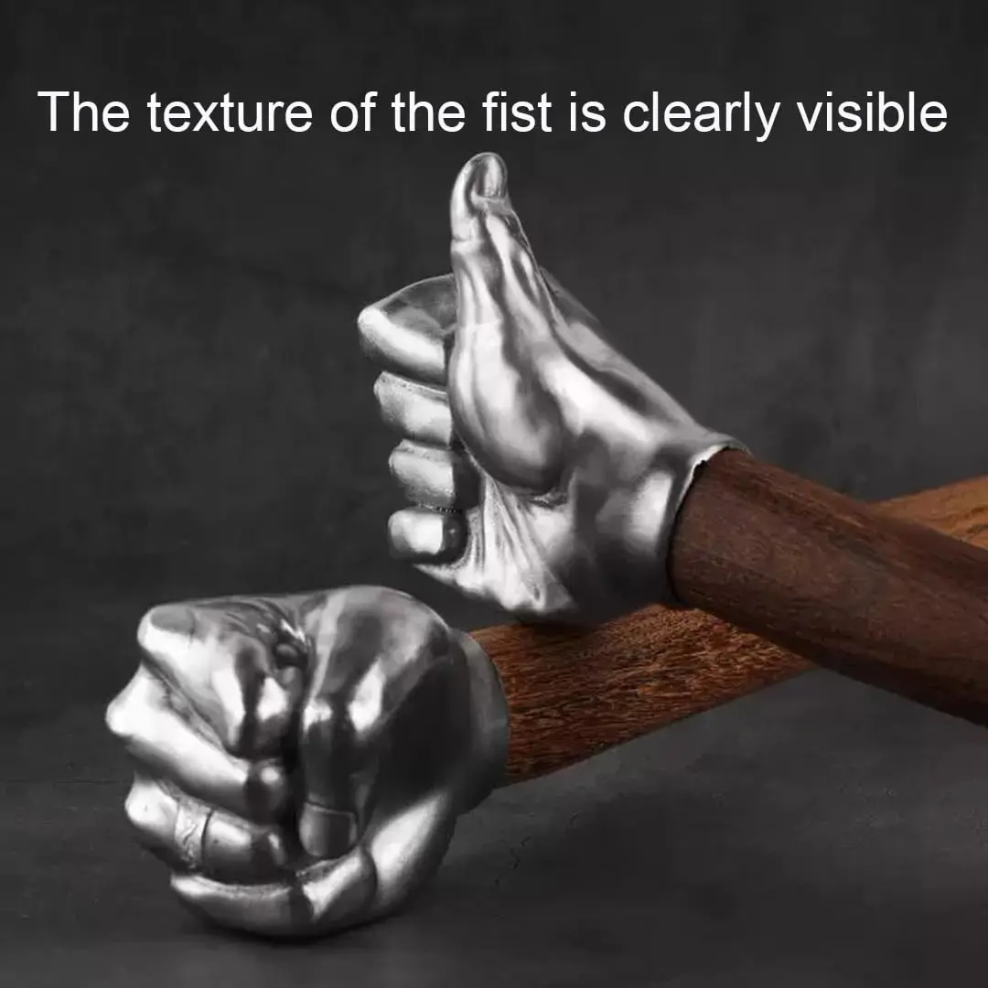 WOZWOZ Fist Hammer Tool 2 Lbs Stainless Steel & Wood | Heavy Duty Impact Tool - view 8