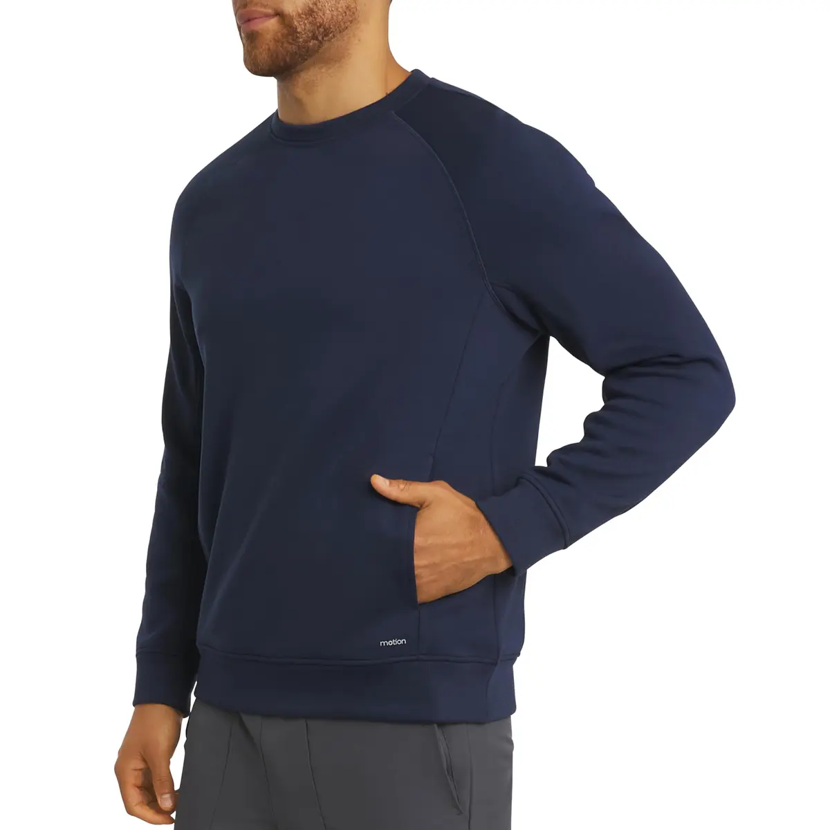 Motion Men's Regular Fit Heavyweight Bonded Fleece Sweatshirt, Navy, Medium | Durable Warmth & Versatility - main product image