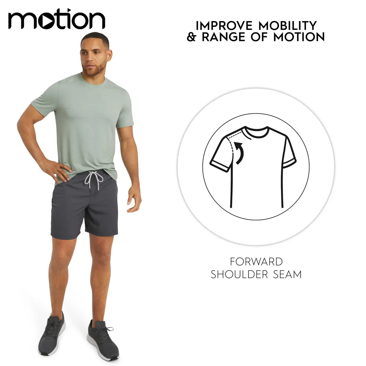 Motion Men's Slim Fit Tee Active Performance Super Soft Stretchable T-Shirt, Dusty Palm, Large - view 5