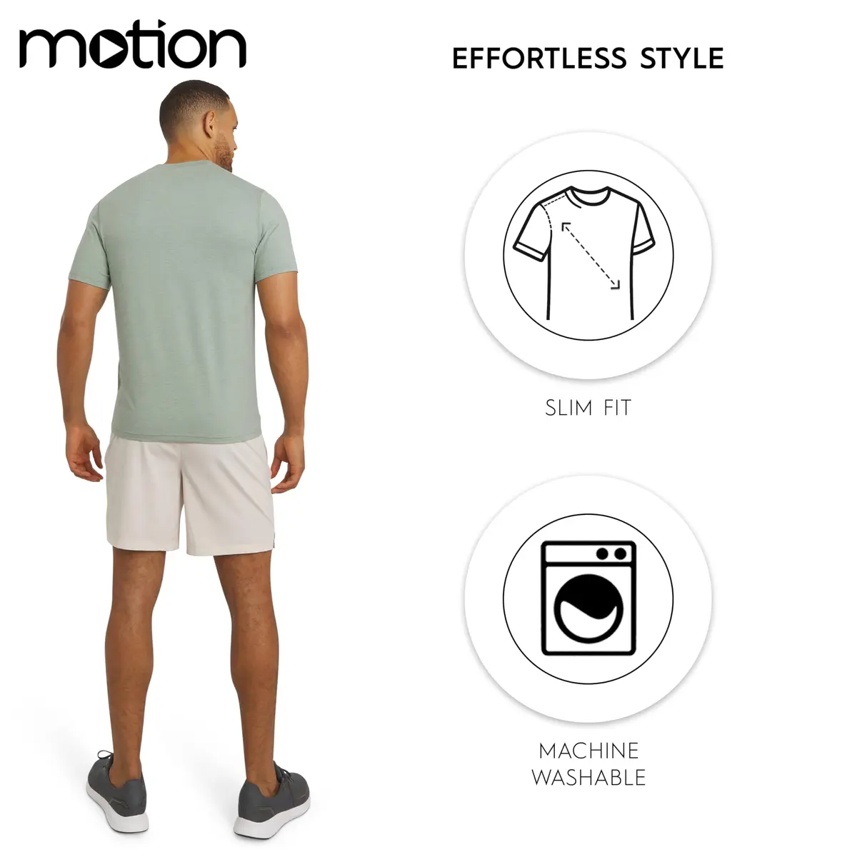 Motion Men's Slim Fit Tee Active Performance and Everyday Super Soft Stretchable T-Shirt, Dusty Palm, Medium - view 6