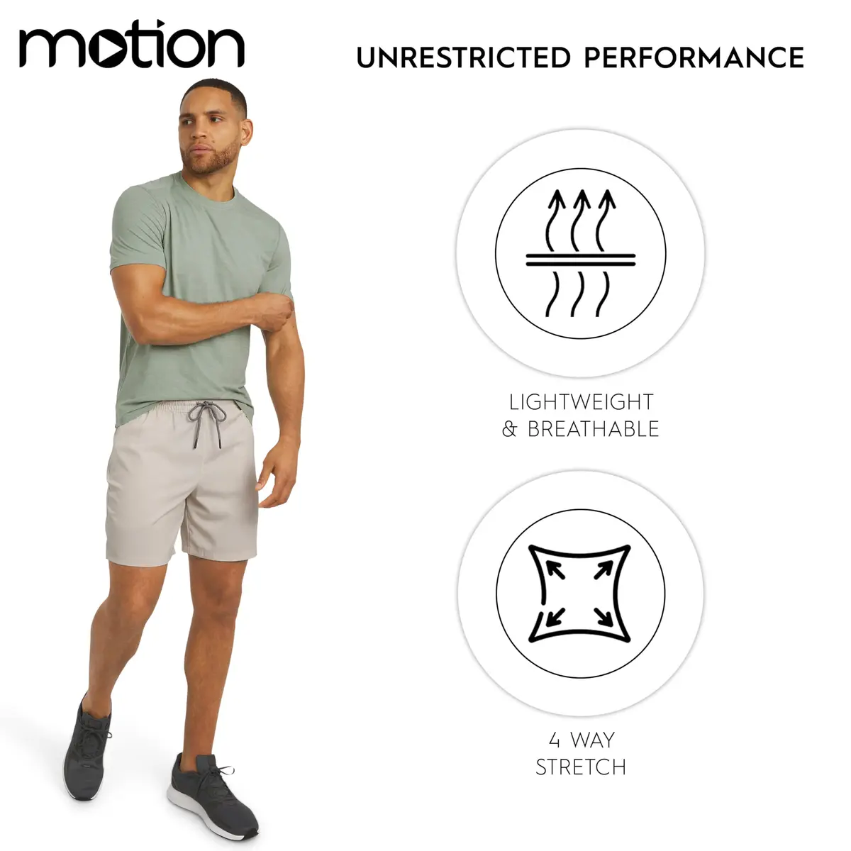 Motion Men's Slim Fit Tee Active Performance and Everyday Super Soft Stretchable T-Shirt, Dusty Palm, Medium - view 3