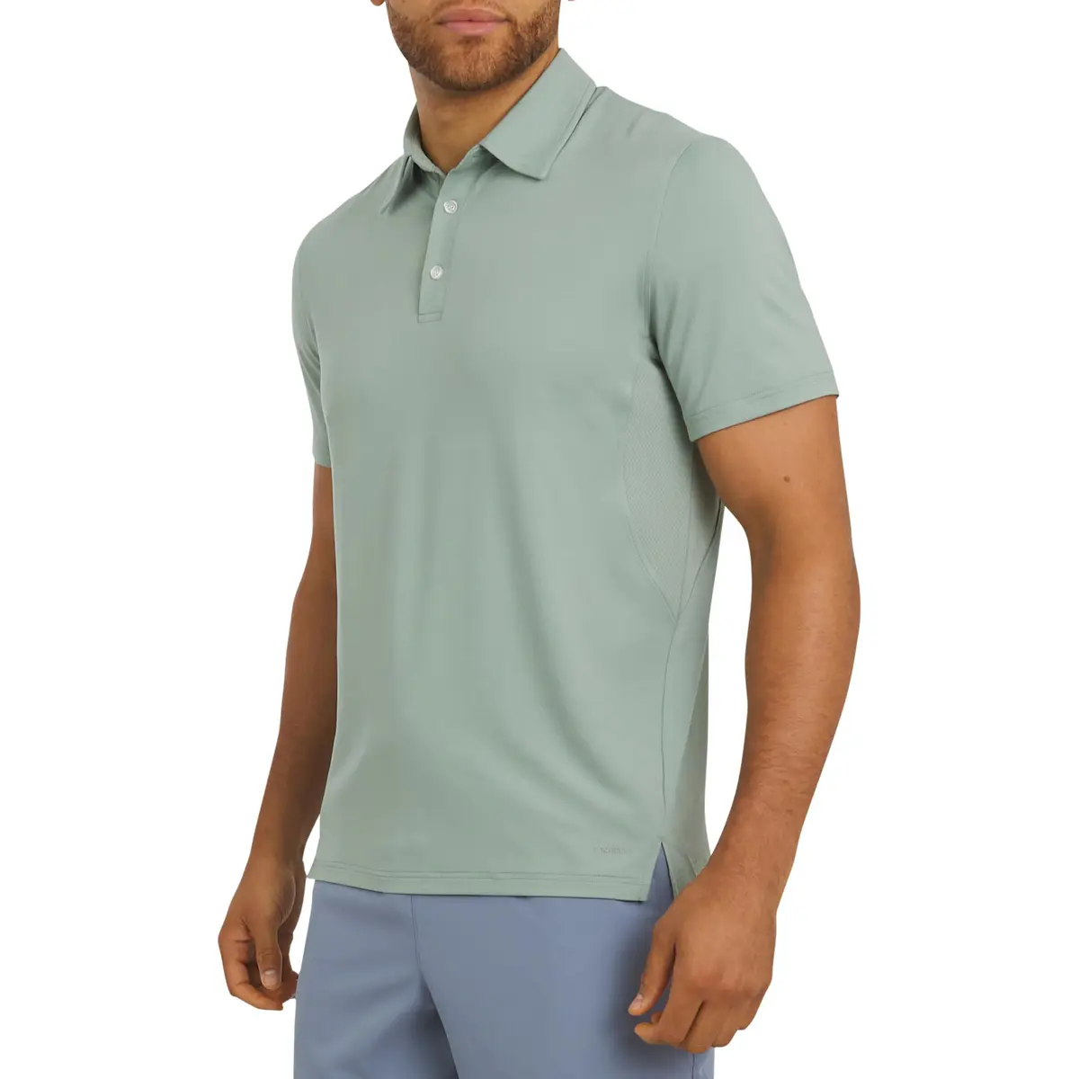 Motion Men's Slim Fit Active Performance Polo Shirt Dusty Palm Large | Moisture-Wicking & Stretchable - main product image