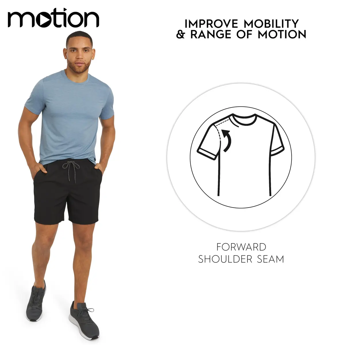 Motion Men's Slim Fit Tee Active Performance Super Soft Stretchable T-Shirt, Belgian Blue - view 4