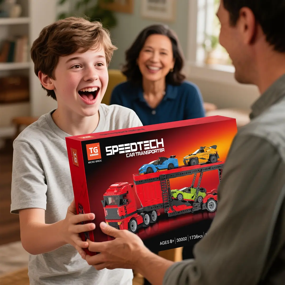 TG BLOCKS Micro Brick Car Transporter with 3 Sports Cars Building Set | 1736 PCS | Educational STEM Toy for Kids 3-12 - view 6