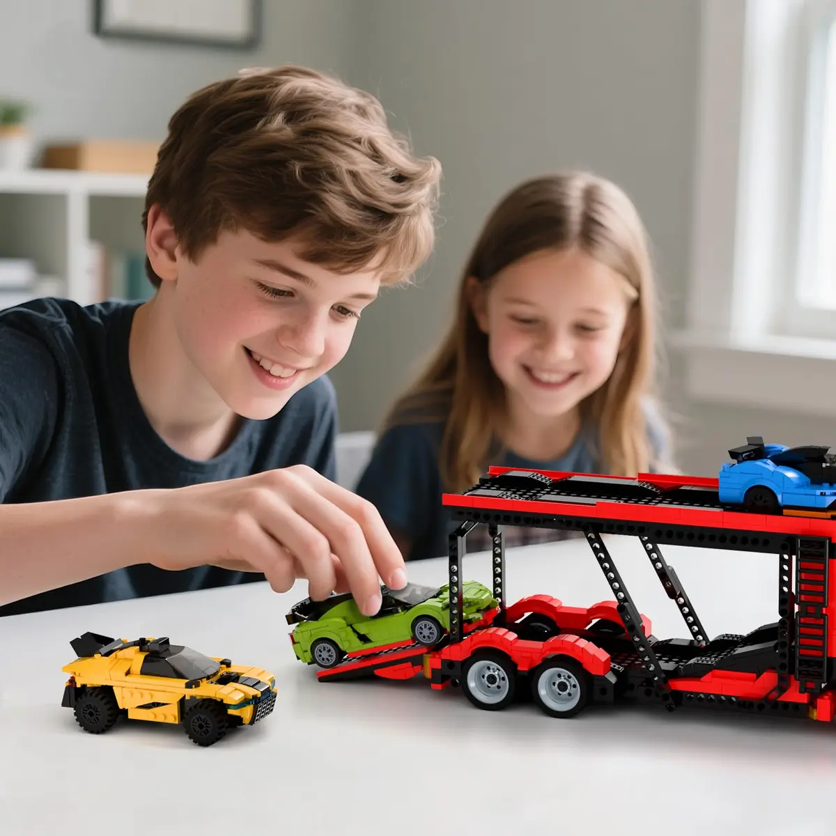 TG BLOCKS Micro Brick Car Transporter with 3 Sports Cars Building Set | 1736 PCS | Educational STEM Toy for Kids 3-12 - view 4