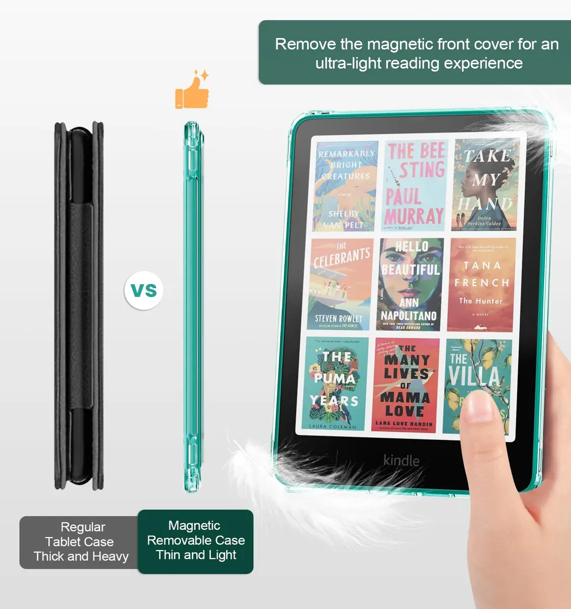 MoKo Magnetic Case for 7" Kindle Paperwhite 12th Gen & Colorsoft | Waterproof, Auto Wake/Sleep, Lightweight Jade Green - view 4