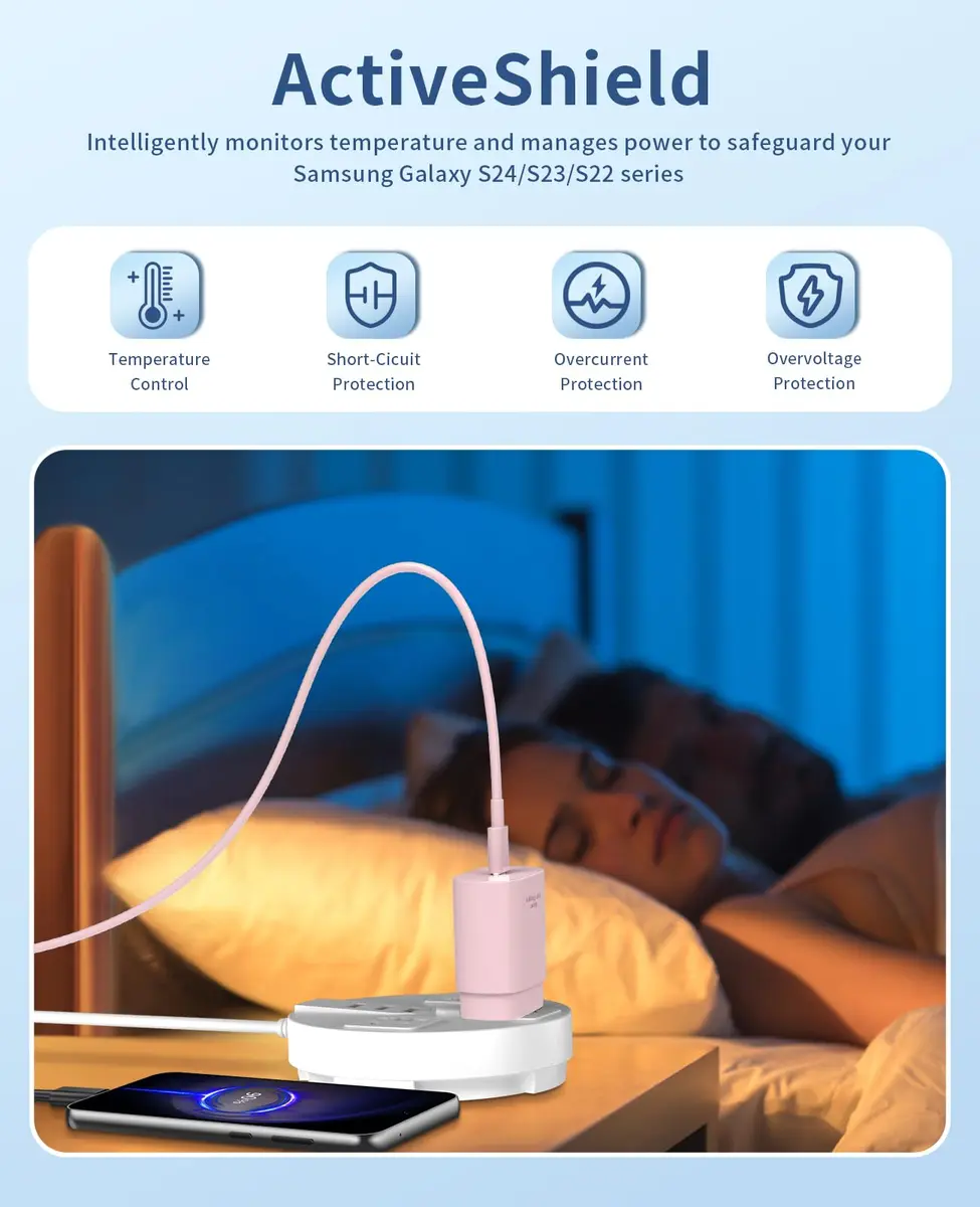 Qntry Type C Charger Fast Charging 2-Pack 25W | Super Fast USB C Adapter with 6Ft Cable for Samsung, Pixel, iPhone - view 6