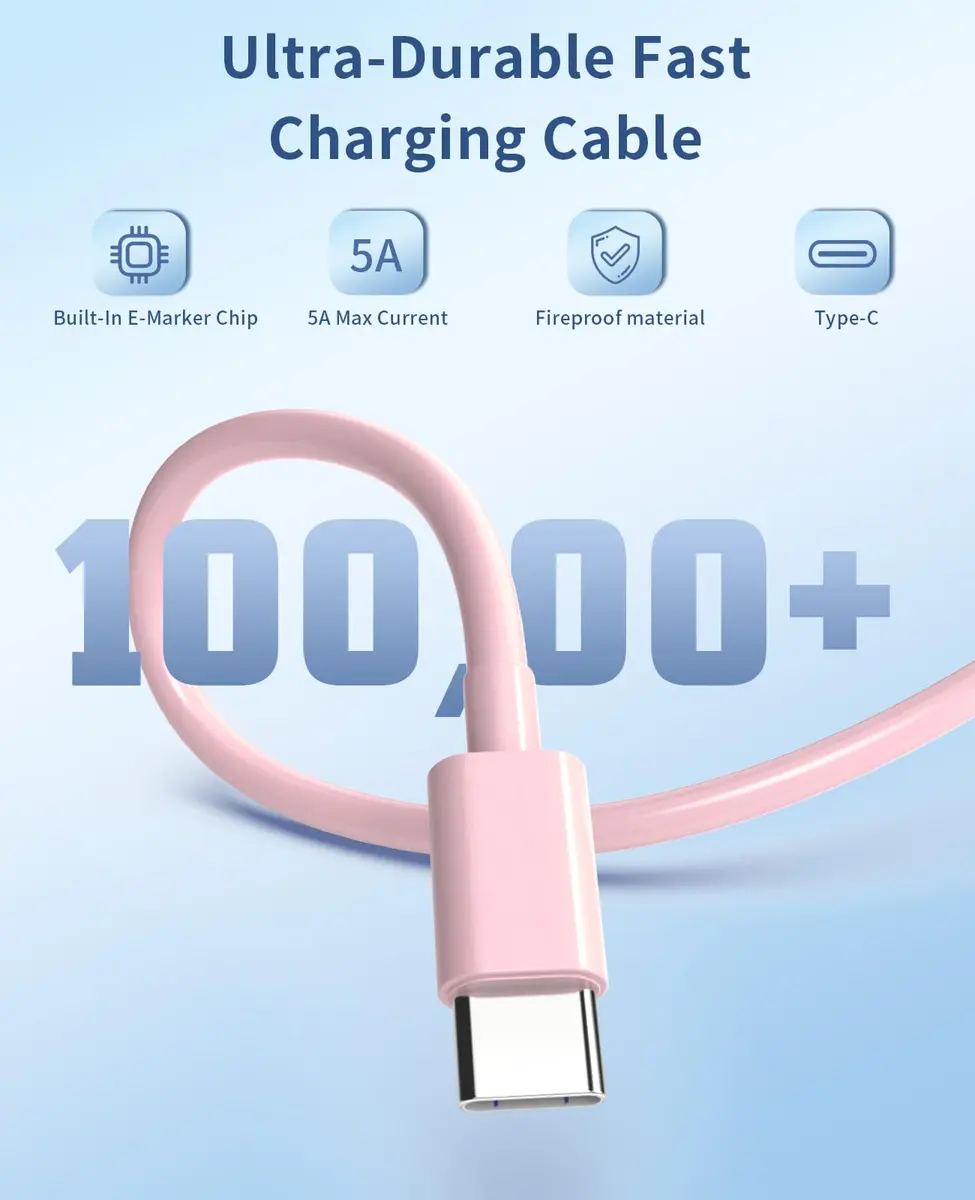 Qntry Type C Charger Fast Charging 2-Pack 25W | Super Fast USB C Adapter with 6Ft Cable for Samsung, Pixel, iPhone - view 3