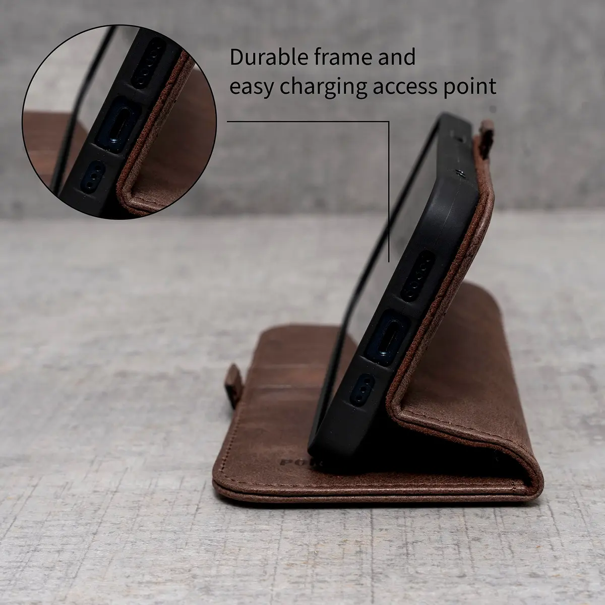 Porter Riley Leather Wallet Case for iPhone 18 Pro Max & 17 Pro Max | Genuine Leather, Card Slots & 360° Protection - view 4