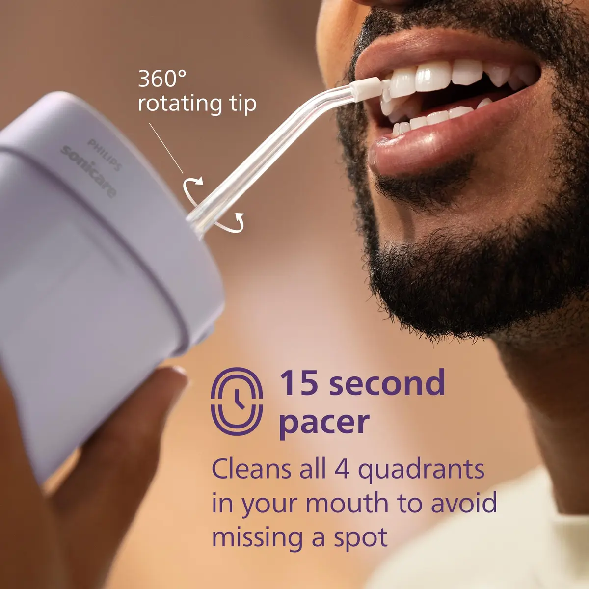 Philips Sonicare Compact Flosser 1000 Portable Water Flosser 1 Count | 3 Modes, 200ml Tank, IPX7 Waterproof, 21-Day Battery - view 5