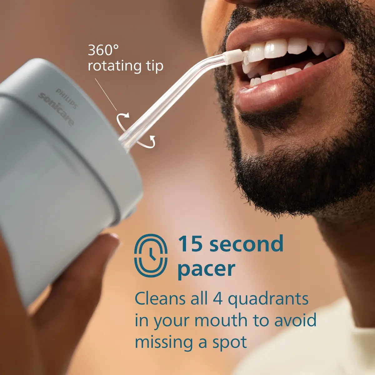 Philips Sonicare Compact Flosser 1000 200ml | Portable Water Flosser with 3 Modes - view 5
