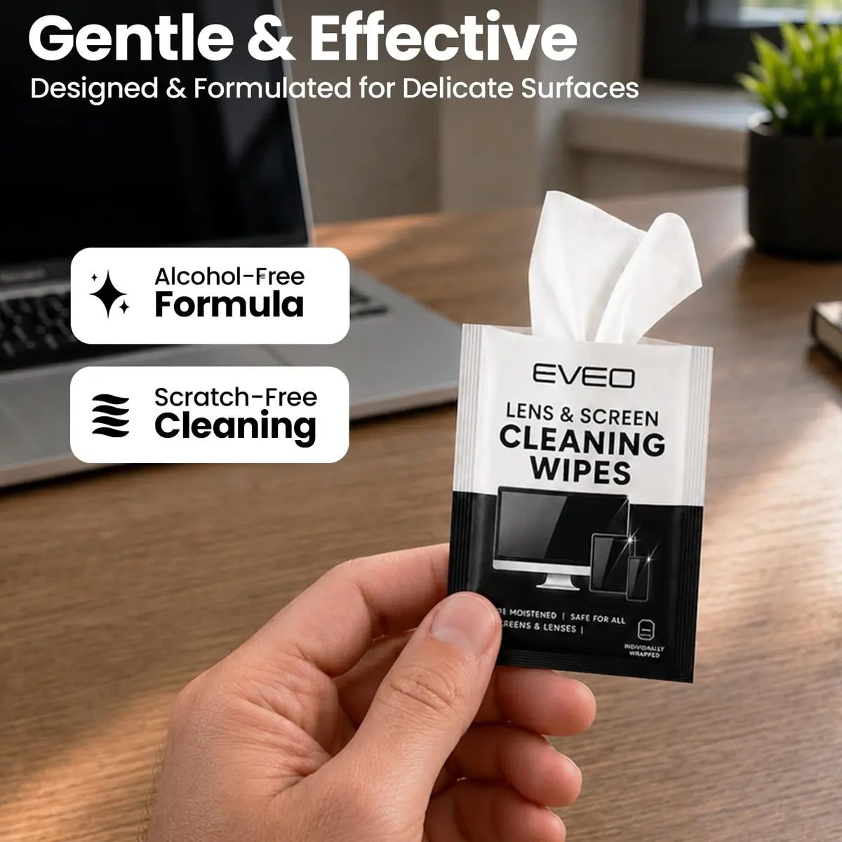 EVEO Screen Wipes 150 Pack | Streak-Free Cleaning for Electronics, Screens, and Lenses - view 8