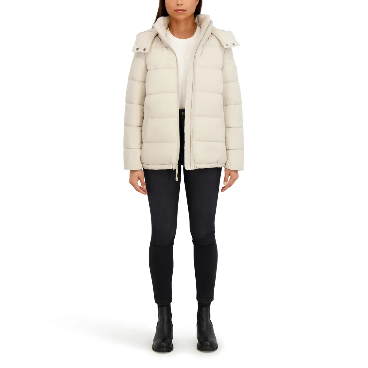 HFX Women's Stretch Removable Hood Puffer Jacket, Bone, X-Large | Cold-Weather Versatility with Recycled Insulation - view 5