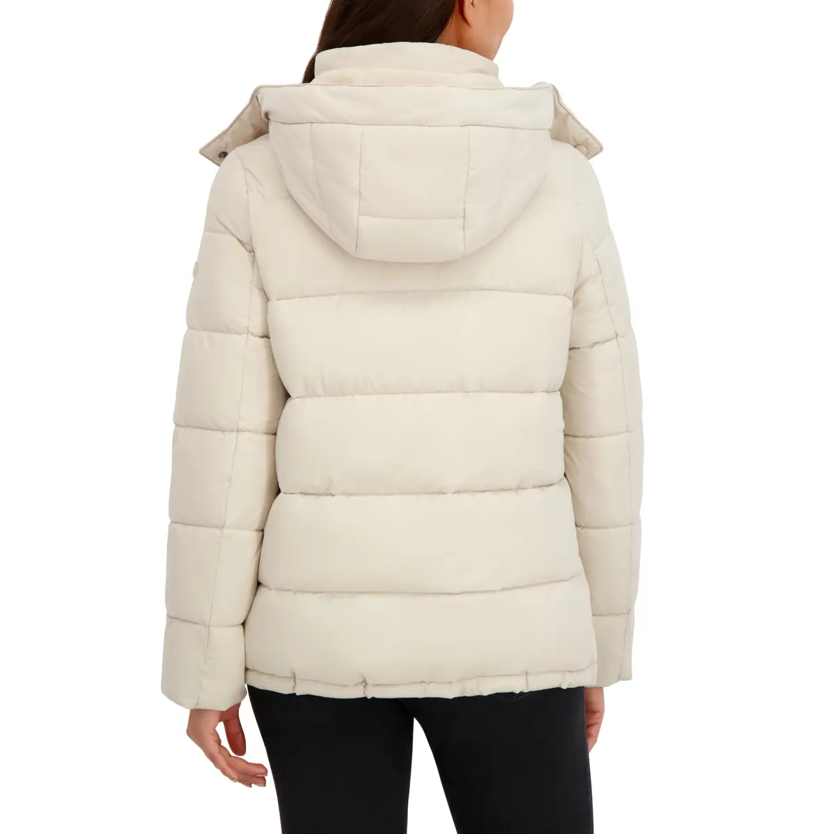 HFX Women's Stretch Removable Hood Puffer Jacket, Bone, X-Large | Cold-Weather Versatility with Recycled Insulation - view 3